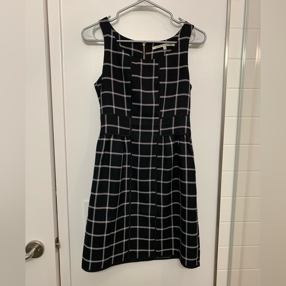 Black windowpane dress